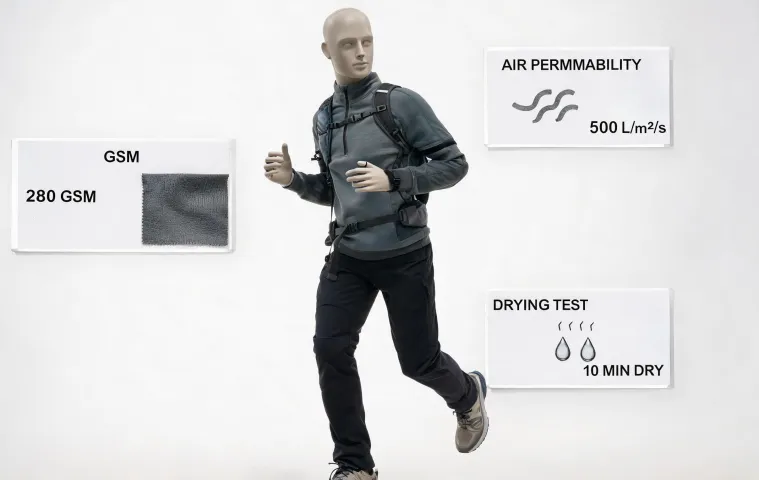 Trekking midlayer textile in movement trial